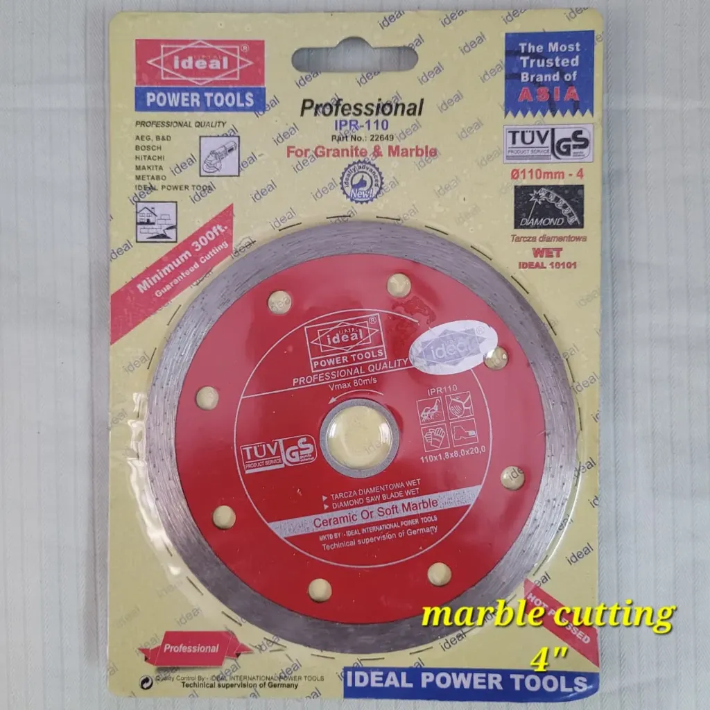 Ideal Professional 4-Inch Marble Cutting Wheel (110mm) | Wet Diamond Saw Blade