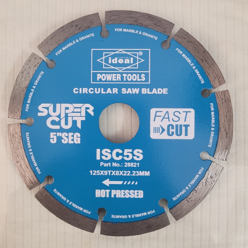 Ideal Super Cut 5-Inch Marble & Granite cutting Wheel (125mm) | Hot-Pressed Segmented Diamond Blade (ISC5S)