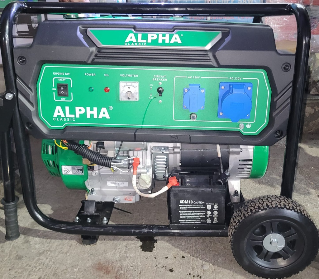 Alpha Classic A6500 5KVA Portable Petrol Generator with Electric Start & 100% Copper Winding